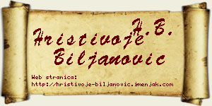 Hristivoje Biljanović vizit kartica